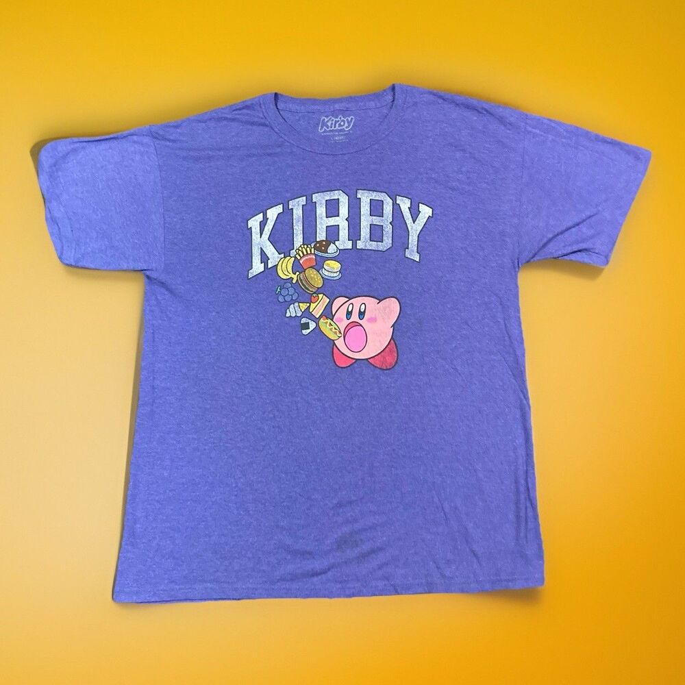 Kirby Men's Purple Nintendo Video Game Graphic Anime SS T Shirt Size L